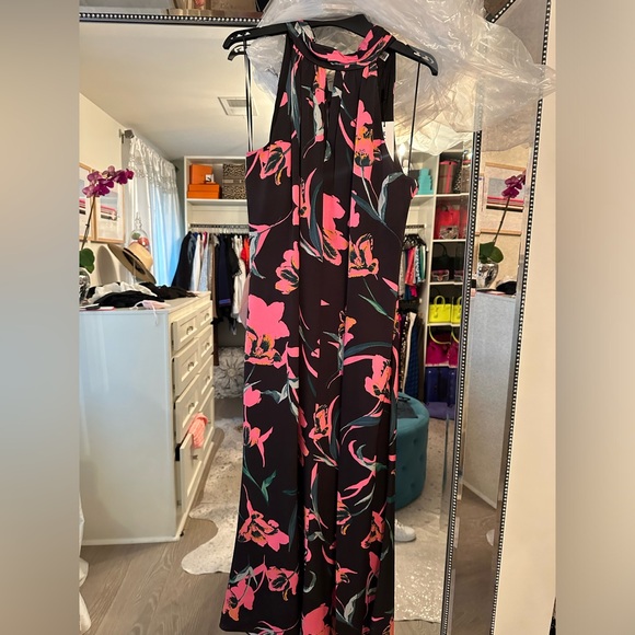 MILLY Adrian Floral Halterneck Midi Dress size 10 NWT - Picture 8 of 8